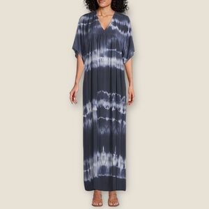 M Made in Italy‎ Blue Tie Dye Summer Beach Pullover Resort Wear Maxi Dress Small